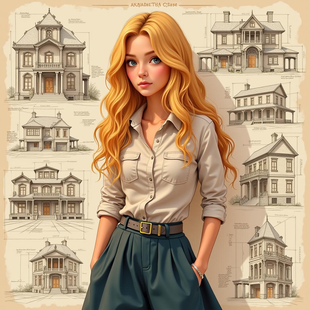 Annabeth Chase fan art depicting her passion for architecture