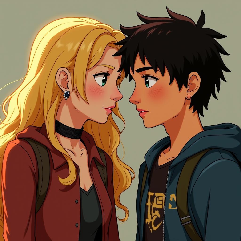 Annabeth Chase fan art with Percy Jackson