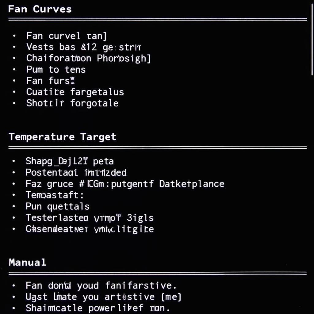 BIOS Fan Control Settings