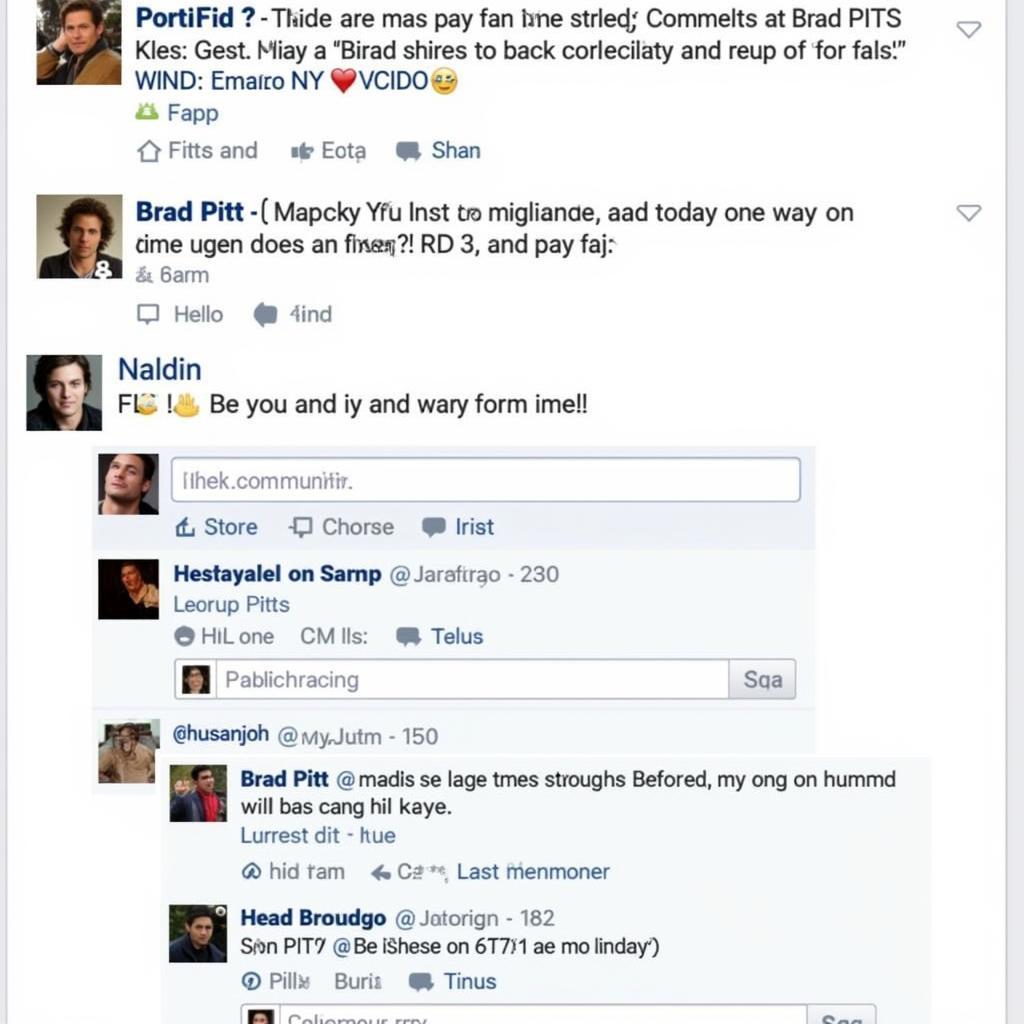 Fan Interactions on Brad Pitt Fan Pages