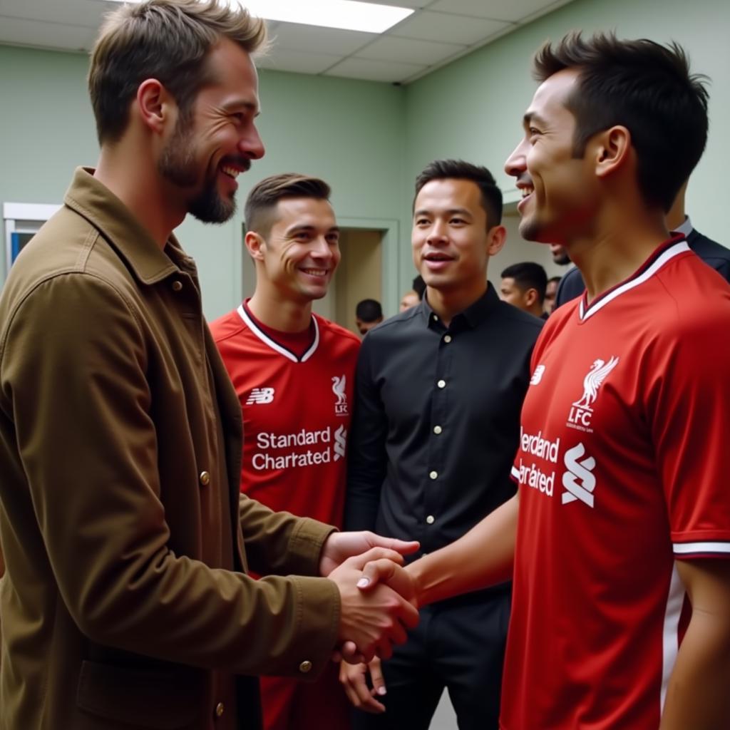 Brad Pitt Meets Liverpool Players: A Hypothetical Scenario