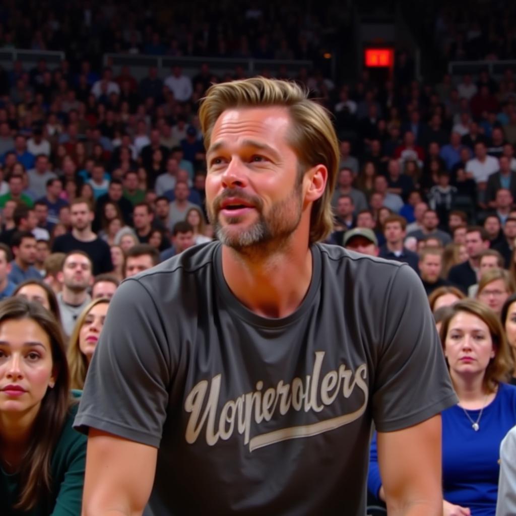 Brad Pitt Enjoying a Sporting Event