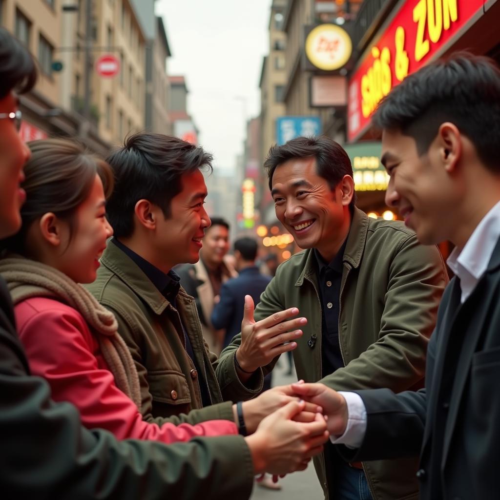 Bùi Anh Tuấn interacting with fans