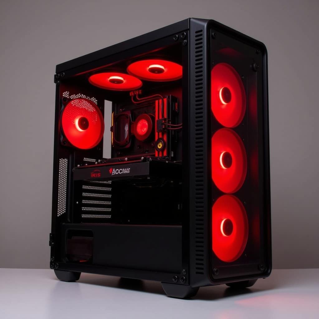 Case Iris 3 Fan LED Red Overview