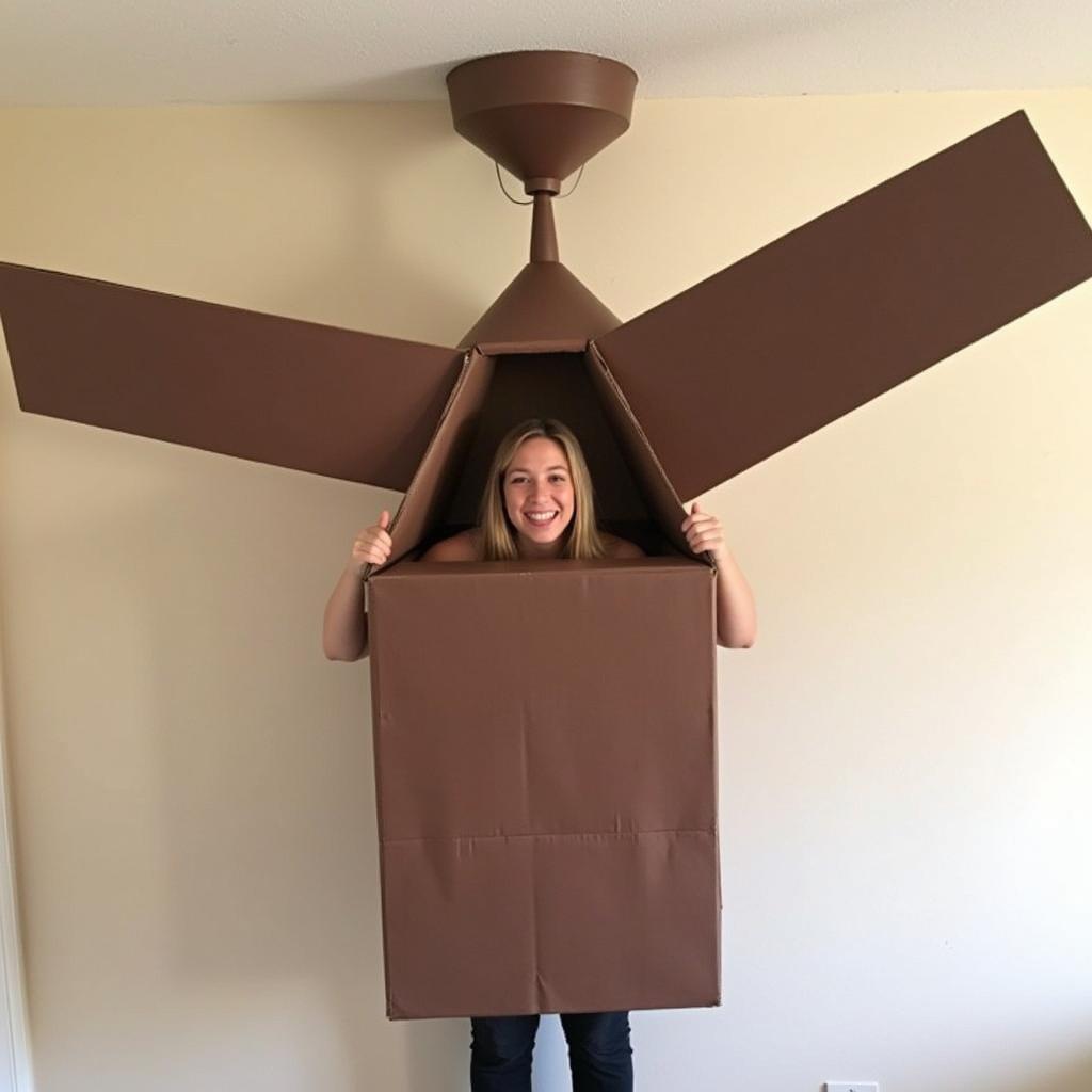 DIY Ceiling Fan Costume with Cardboard and Paint