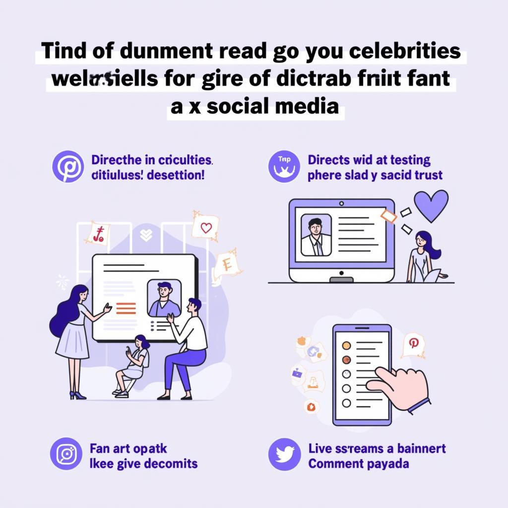 Image depicting various forms of celebrity-fan interactions on social media