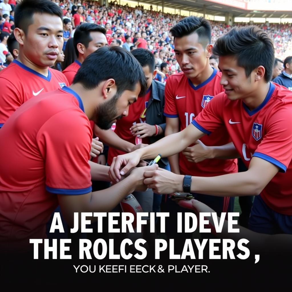 Chilean Football Players Interacting with Fans