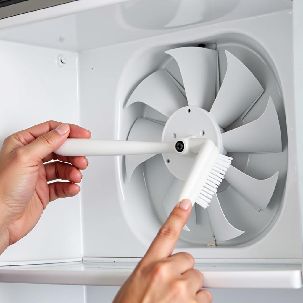 Cleaning the refrigerator evaporator fan