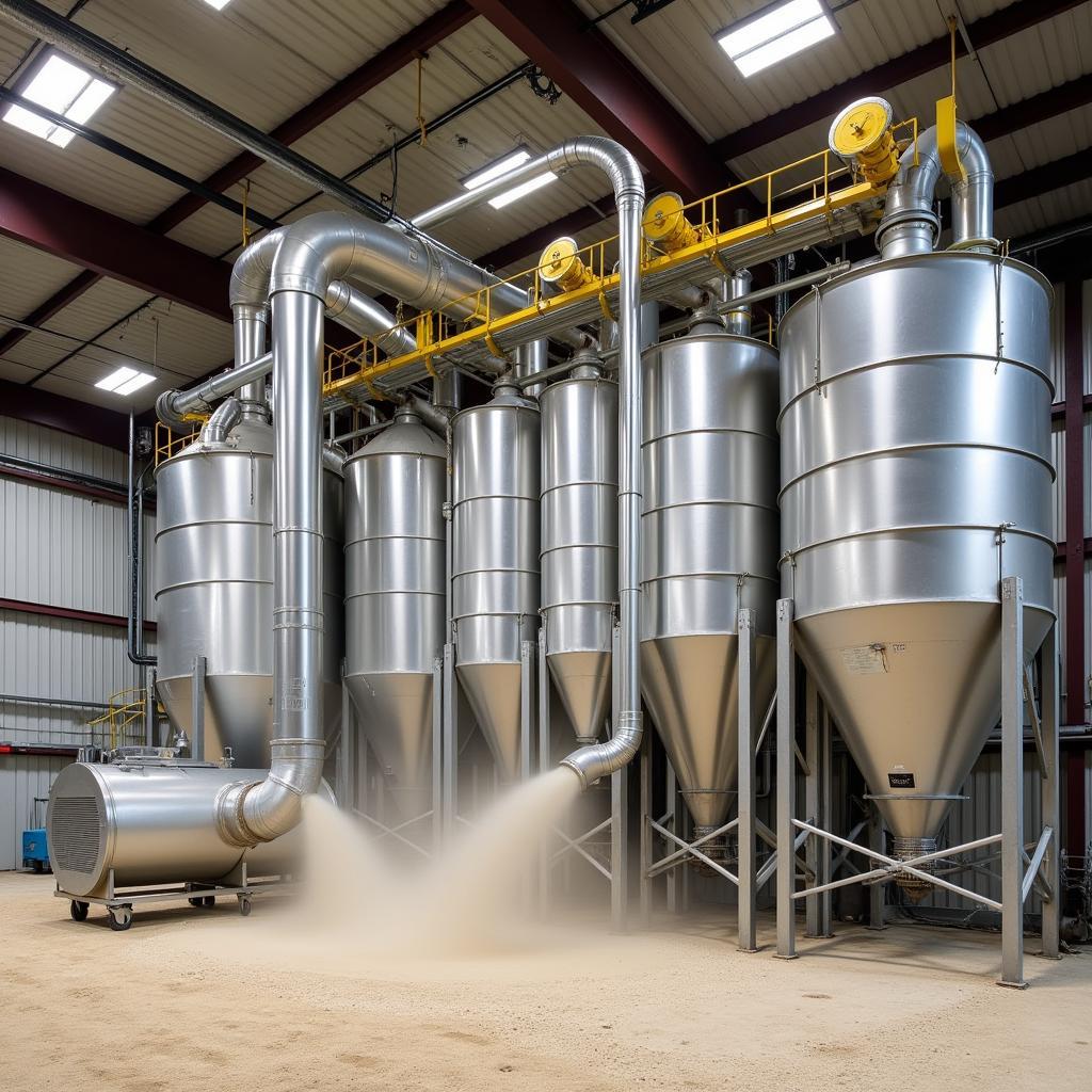 Combustible dust fan in a flour mill