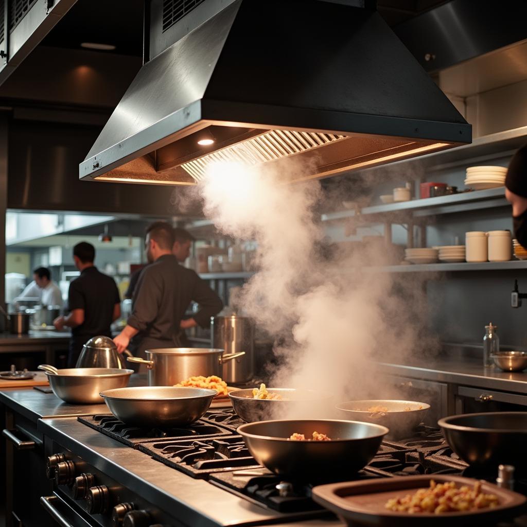 Commercial Extraction Fan in a Restaurant Kitchen