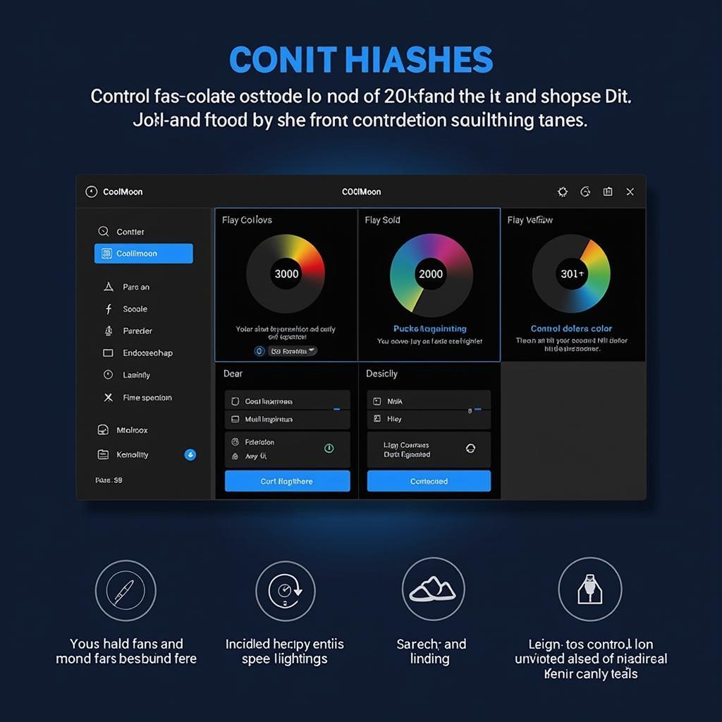 Screenshot of the Coolmoon RGB software interface, showing various customization options.