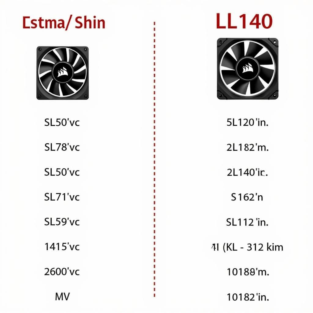 Corsair LL Fan Sizes Comparison