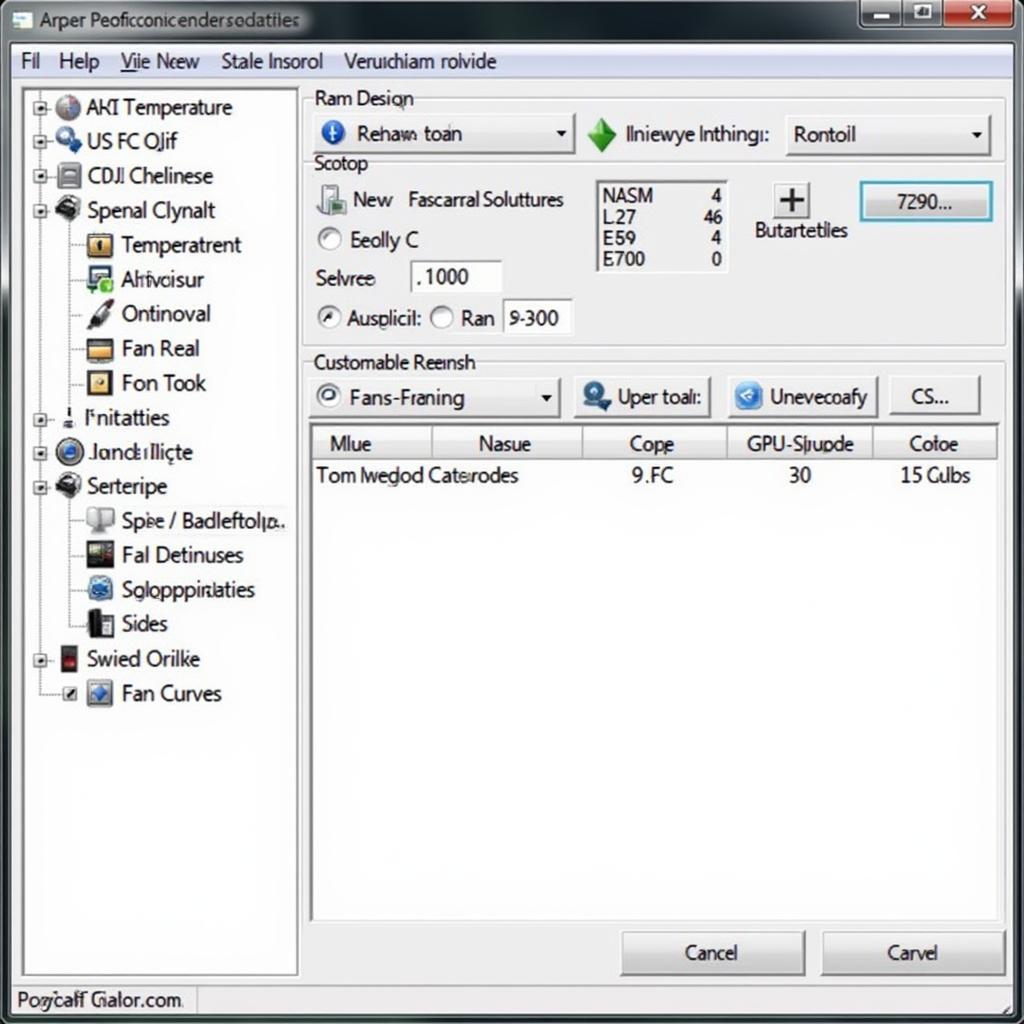 CPU Fan Control Software Interface