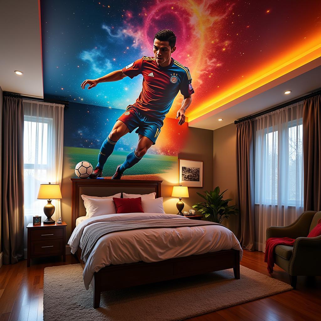 Cristiano Ronaldo ceiling mural fan art