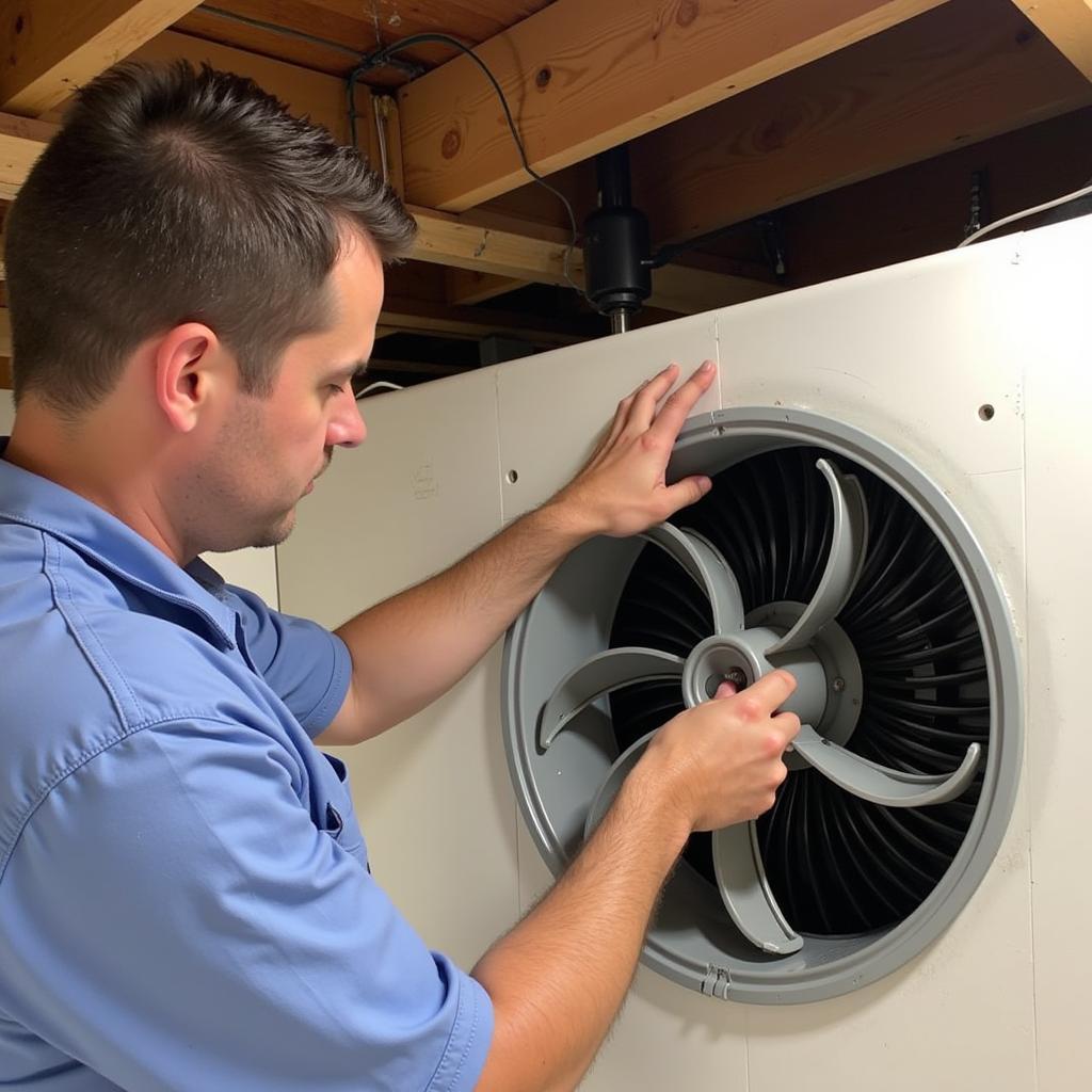 Cleaning a Crawl Space Vent Fan