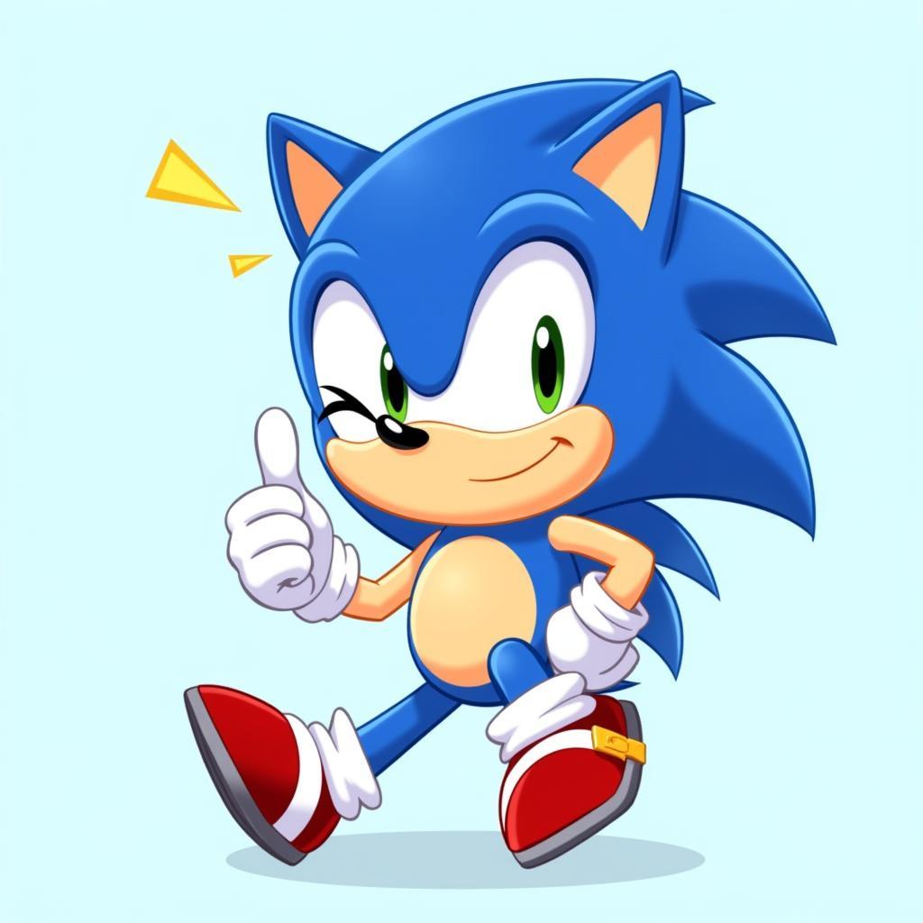 Cute Sonic Fan Art: Classic Pose