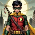 Damian Wayne Robin Fan Art: A depiction of the Demon Son as Robin