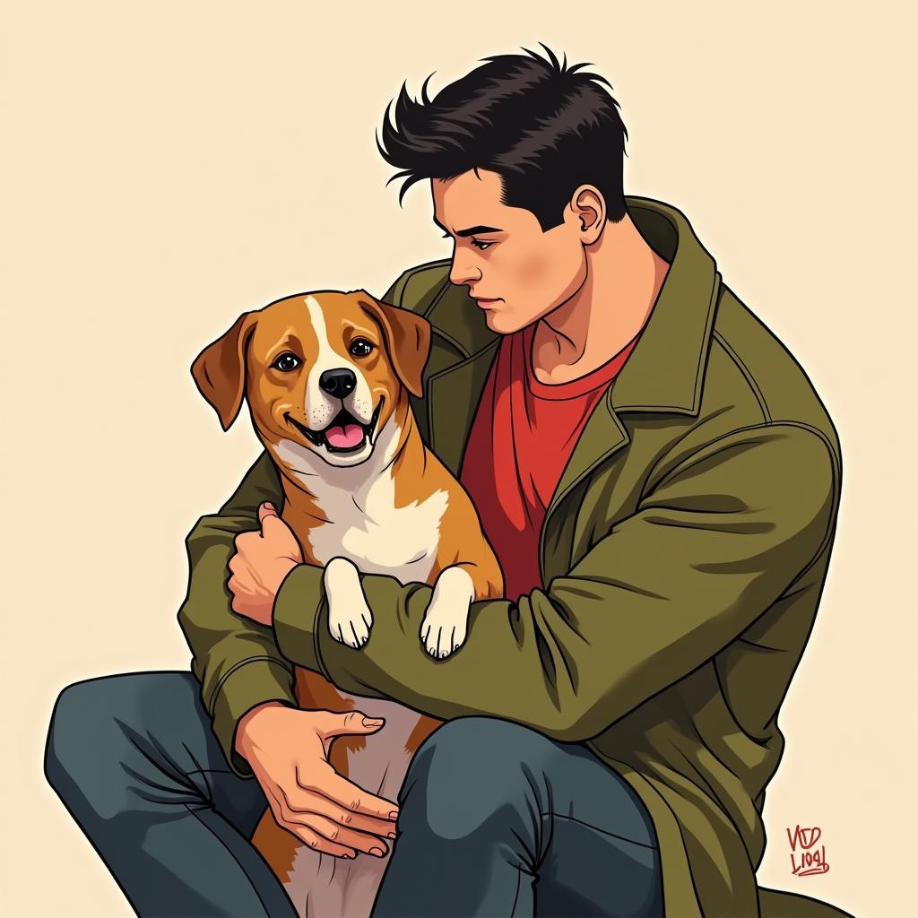 Damian Wayne with his Dog Titus Fan Art