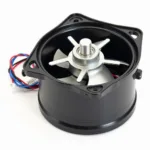 Close-up view of a DC brushless blower fan operating at 24 volts