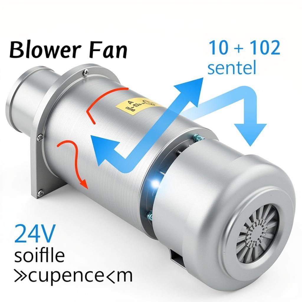 A 24V DC brushless blower fan integrated within an HVAC system.