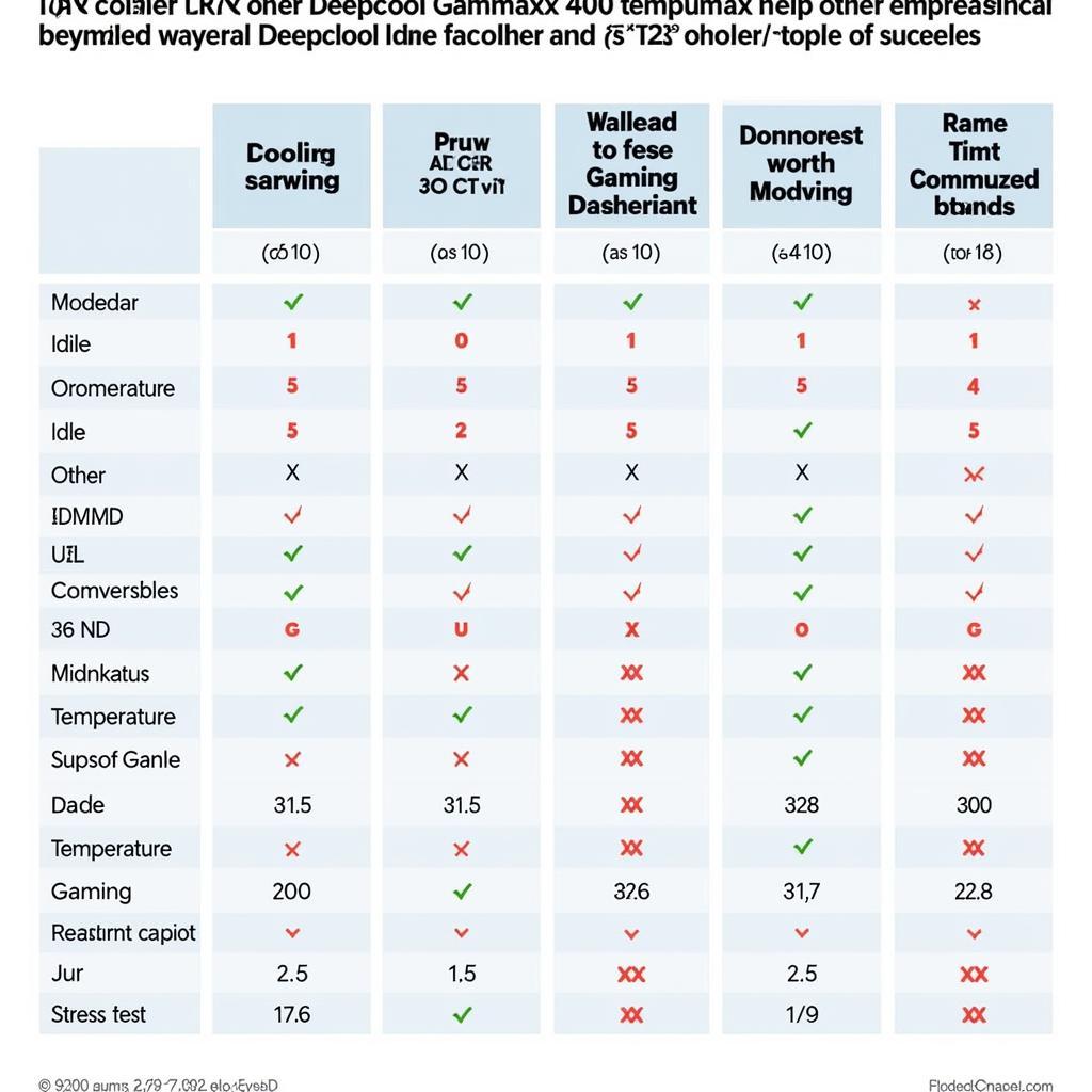 Deepcool Gammaxx 400 Performance Comparison Chart