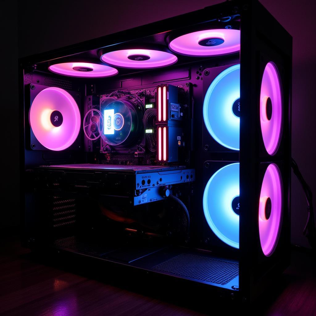 Deepcool RGB Fans Illuminated in a PC Case