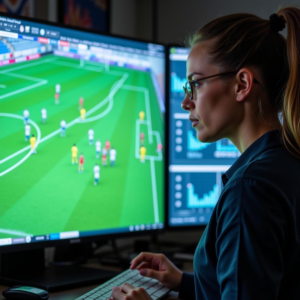 Diana Fanning potentially analyzing a football match