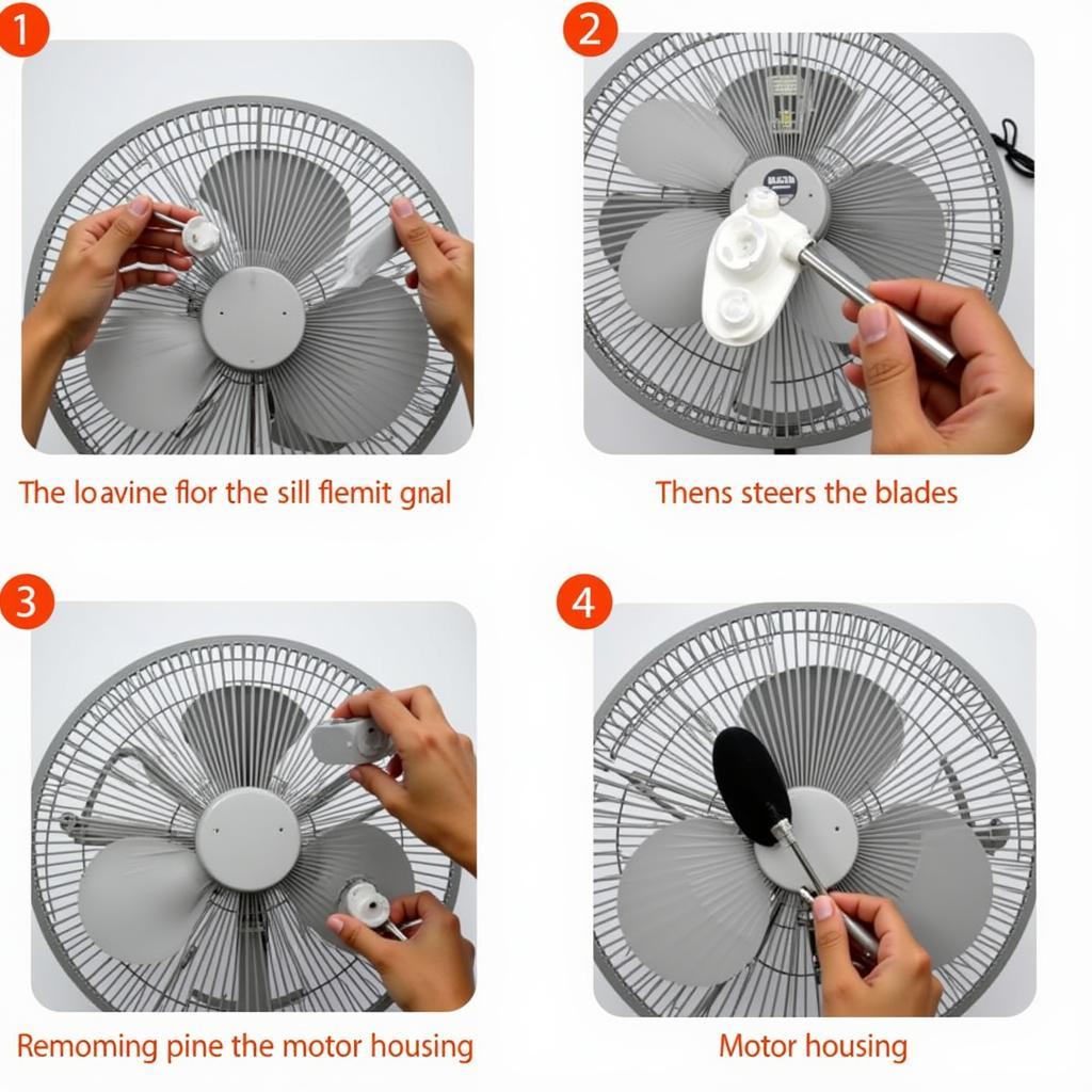 Disassembling an electric fan for repair and maintenance