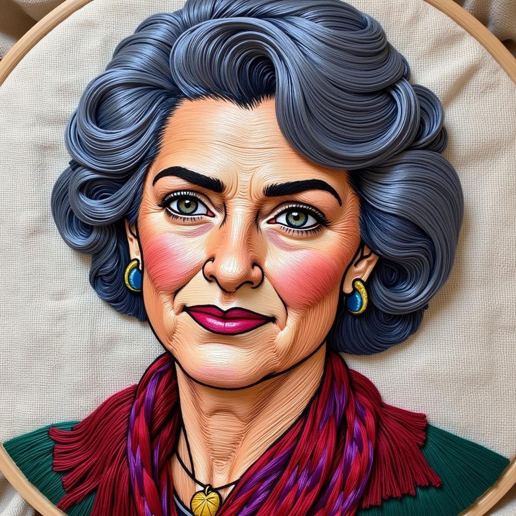 Dorothy Golden Girls Embroidered Portrait Fan Art