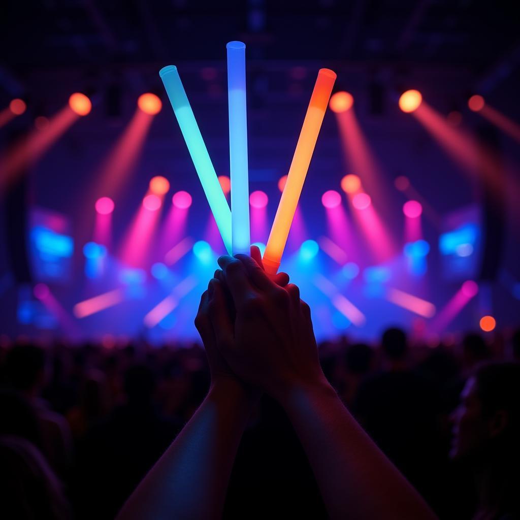 EDM Fan with Glowsticks