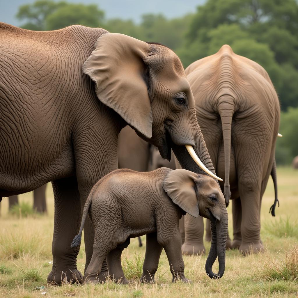 Elephant Calf Nursing