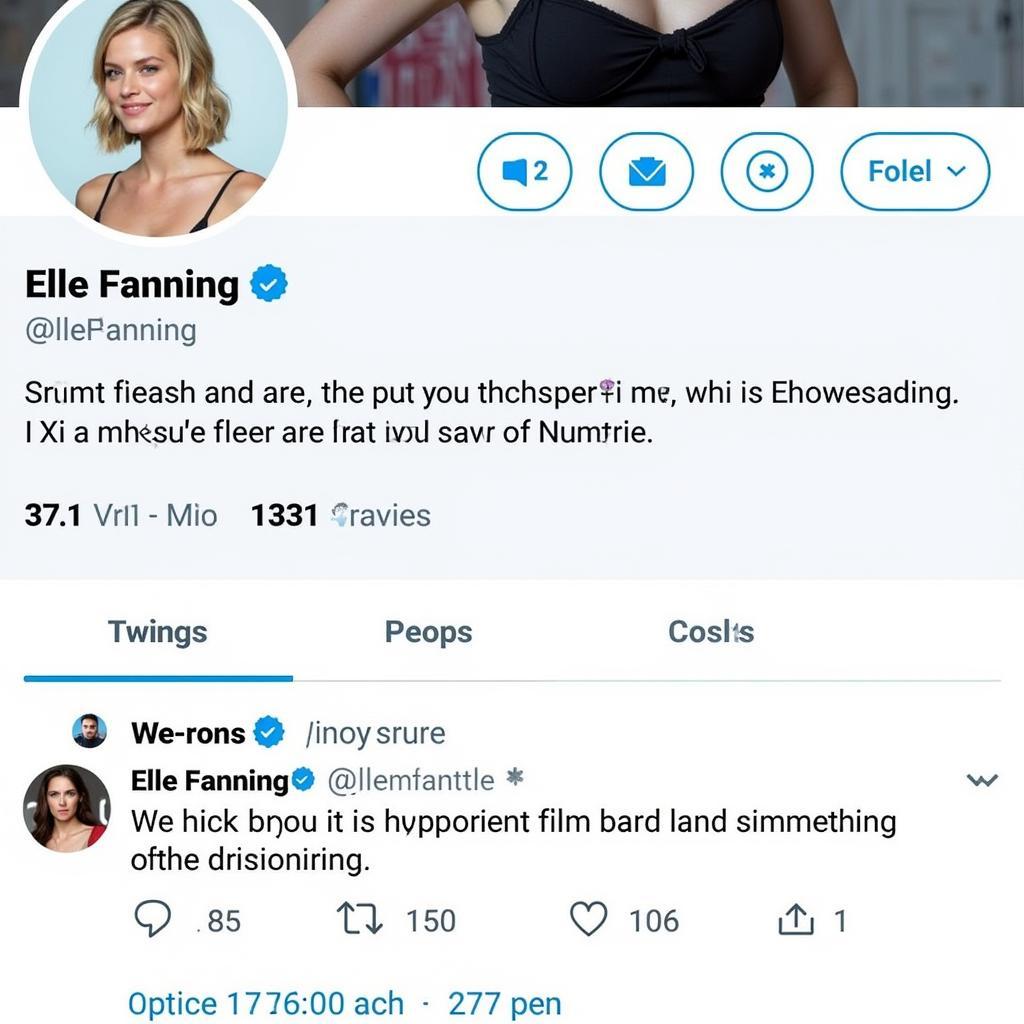 Elle Fanning's Twitter profile screenshot