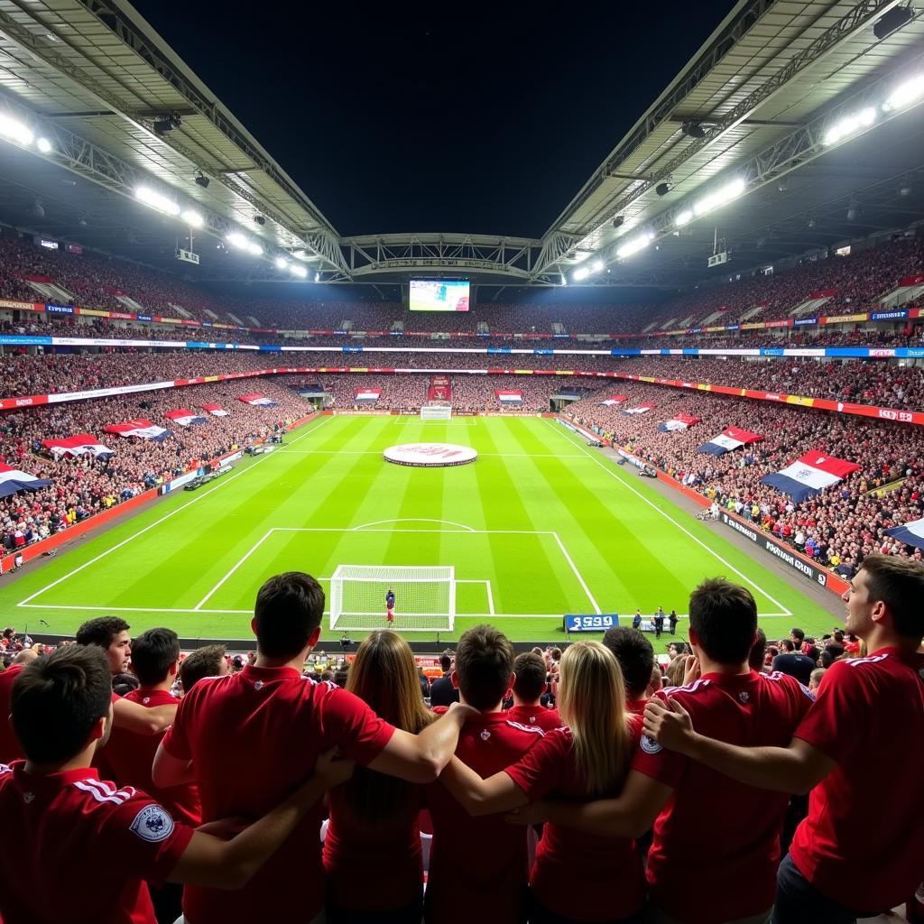 England fans singing Sweet Caroline at Wembley Stadium during Euro 2020