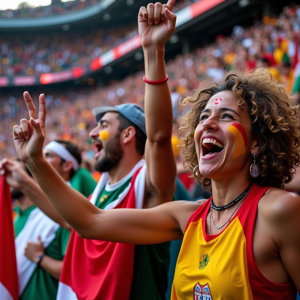 Excited Fans in a Stadium