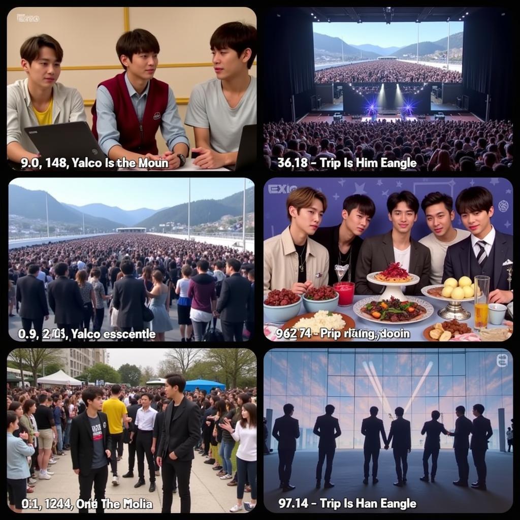 A montage of photos from EXO fan meetings over the years.