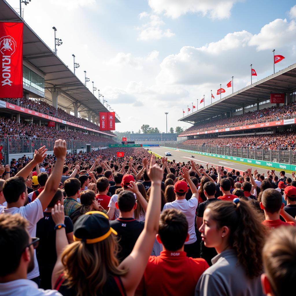 F1 Fan Zone Crowd Atmosphere