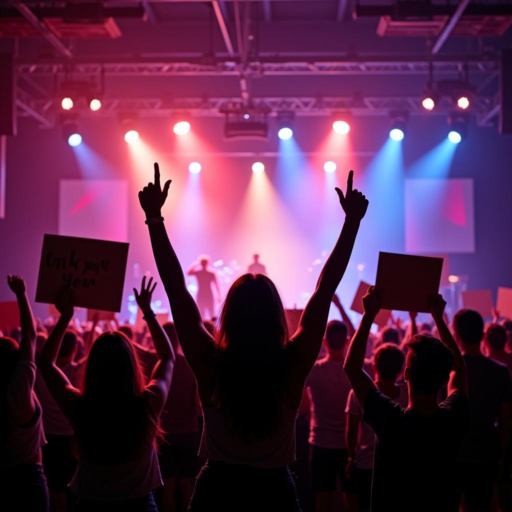 Fans showing their support at a concert