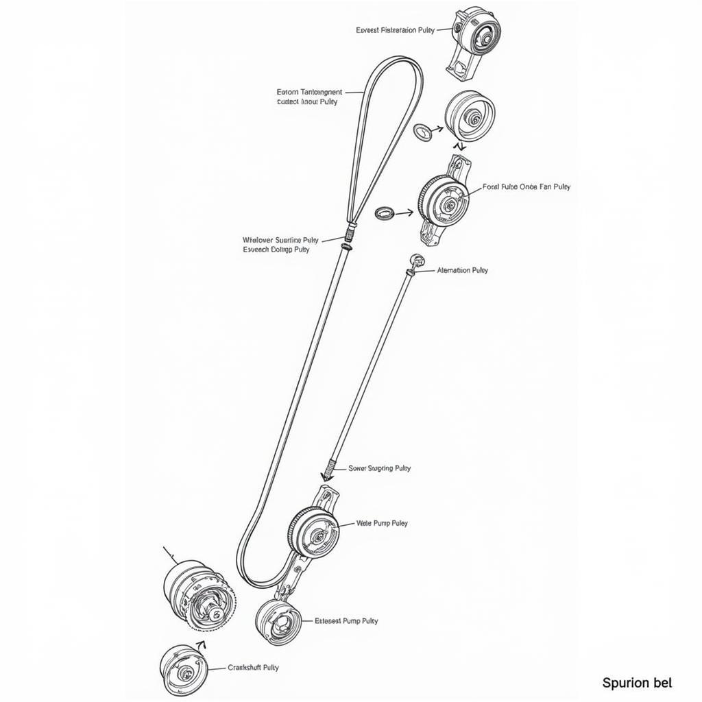 Diagram of a Fan Belt in a Car