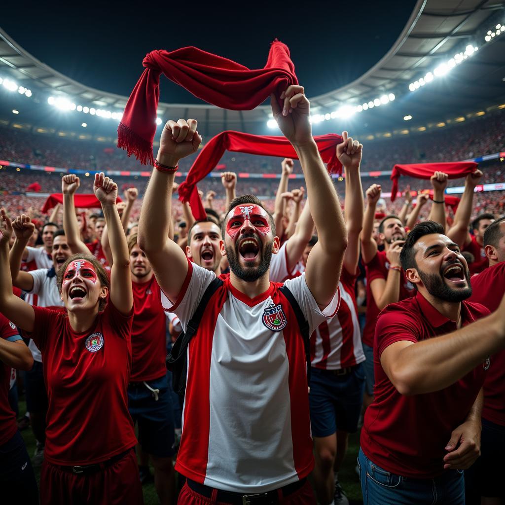 Fans celebrating a goal