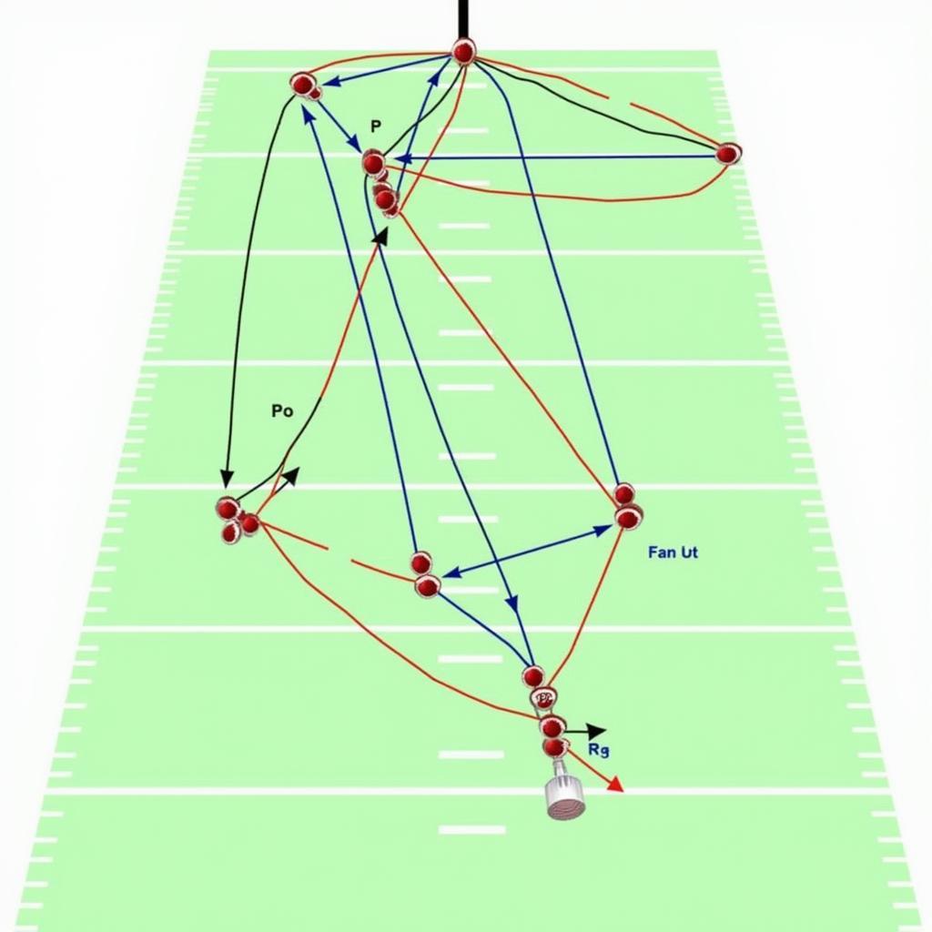 Football Diagram Illustrating the Fan Out Pattern