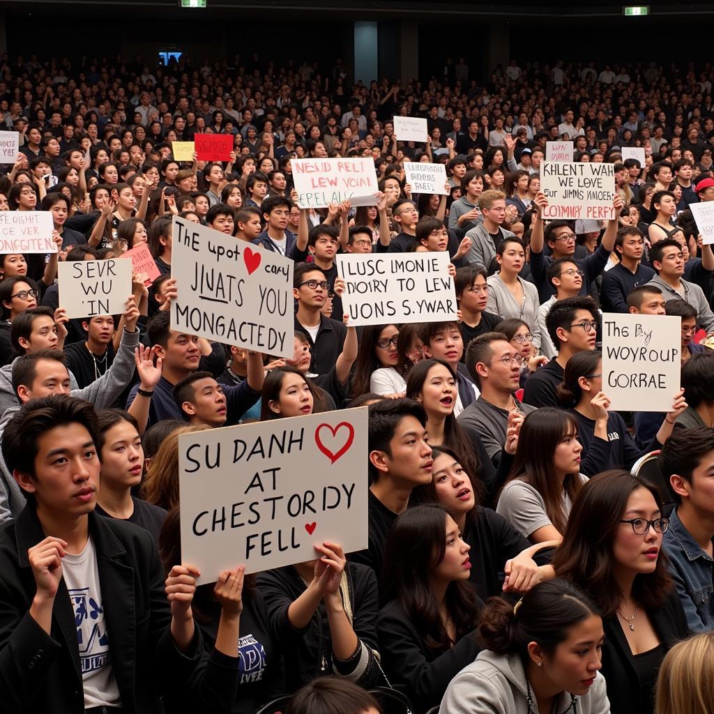 Fans showing support for Jimin in Japan