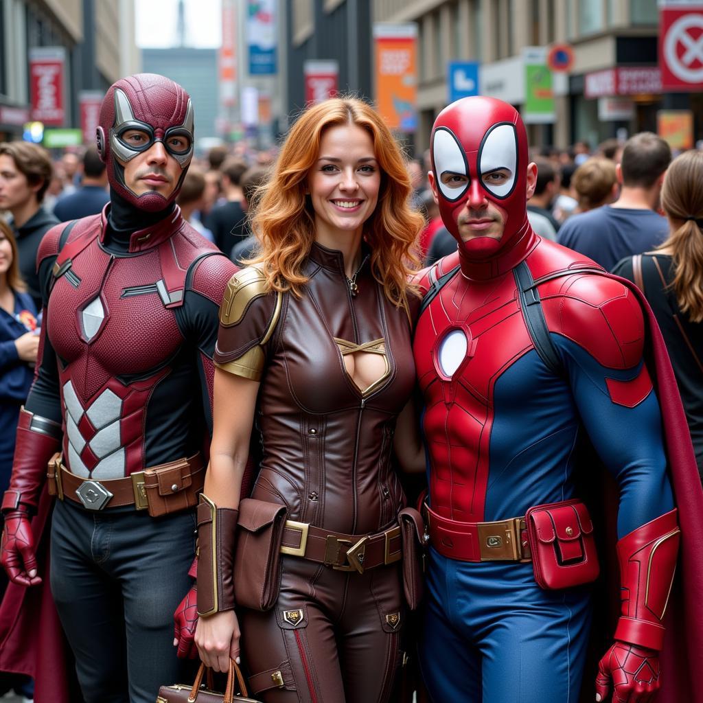 Fans celebrating Marvel at Comic-Con