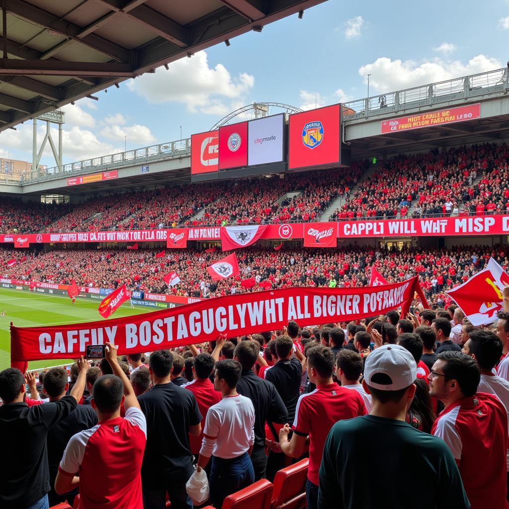 Fan Viet showing their support for a local Vietnamese football club