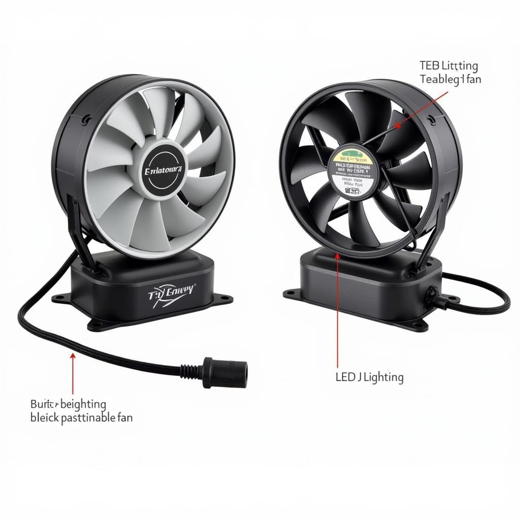 Close-up of Fan VSP-4U-12CM LED showcasing its design and LED lighting