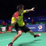 Fan Zhendong Executing a Powerful Forehand Loop