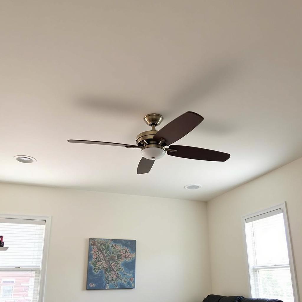 A Finished Ceiling Fan Installation on a False Ceiling