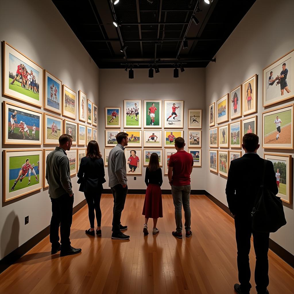 An exhibition showcasing football fan art