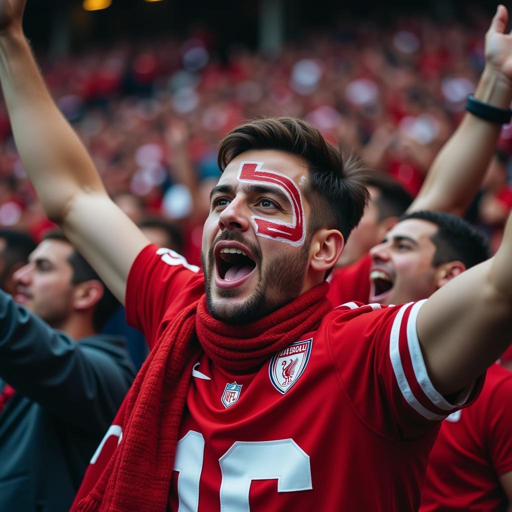 Football Fan Showing Passion