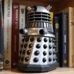 A highly detailed Dalek figurine, a menacing and iconic villain from Dr. Who.