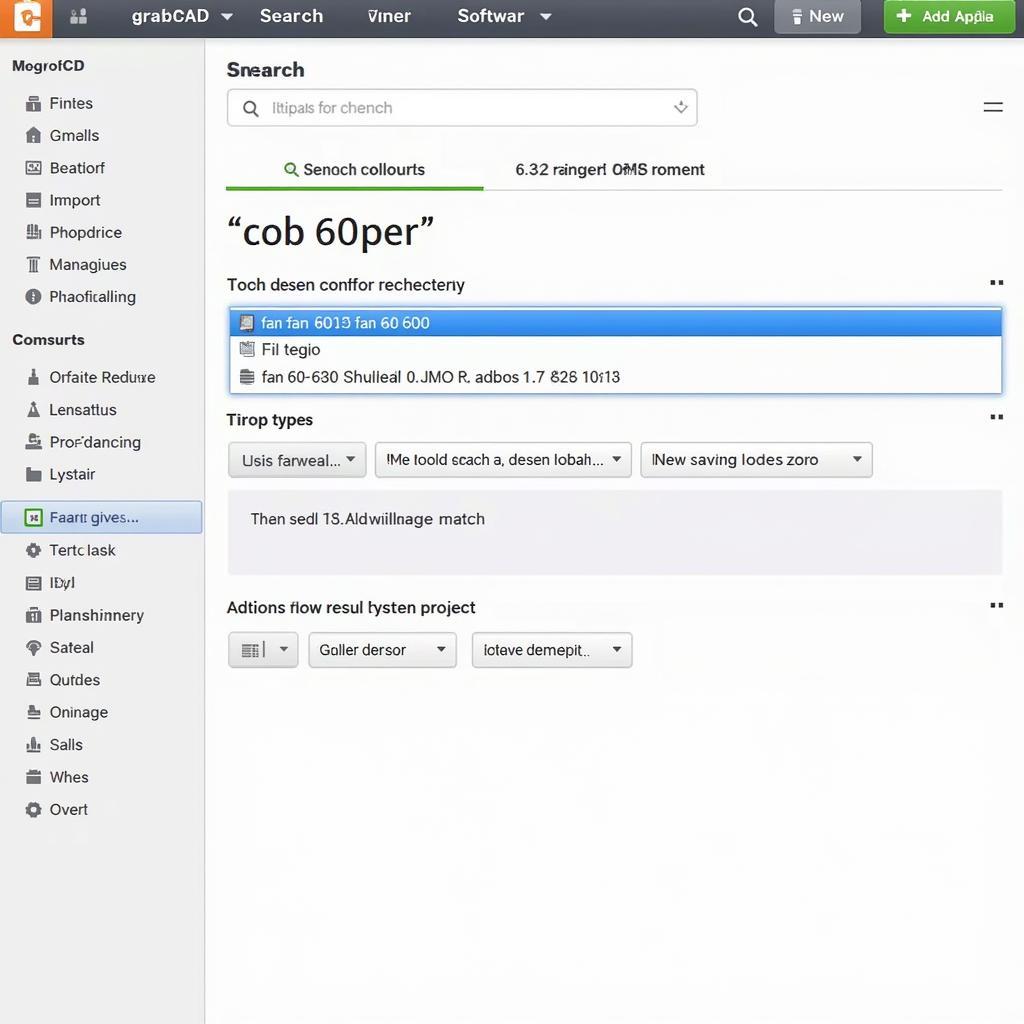 GrabCAD Search Interface for 60x60mm Fans